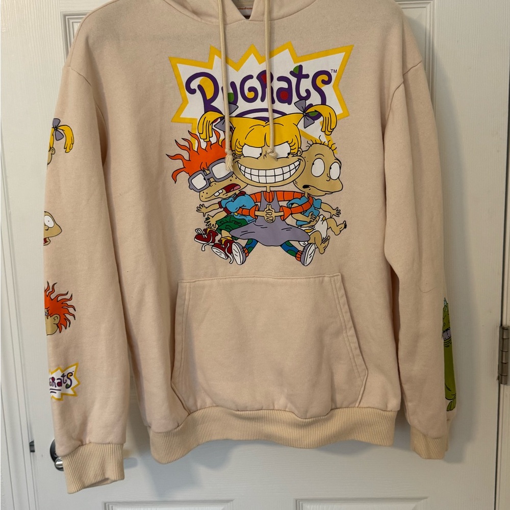 Nickelodeon Rugrats Cream Fleece Hoodie. Size medium men’s or women’s